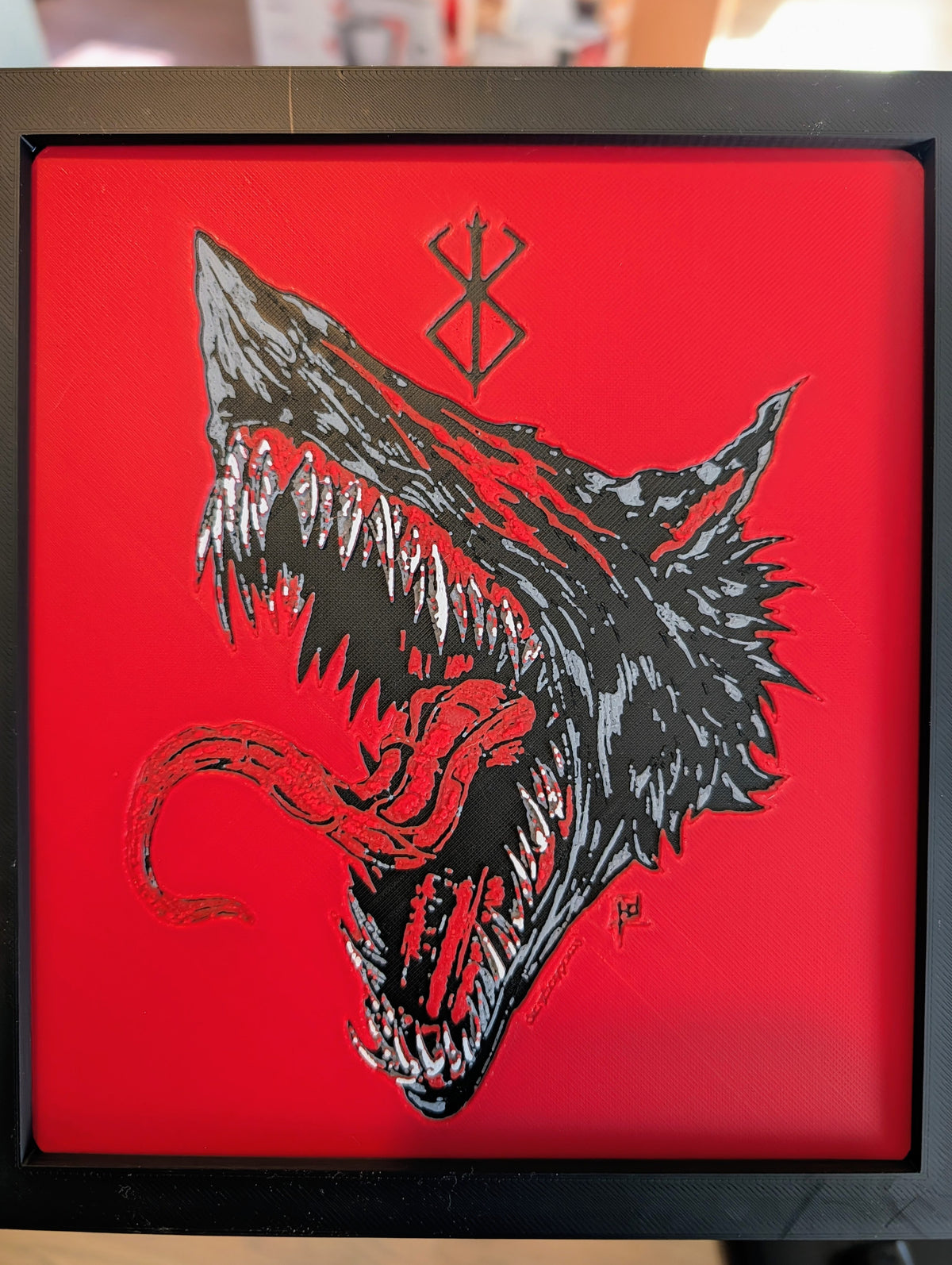Custom multicolor HueForge 3D printed portrait with frame