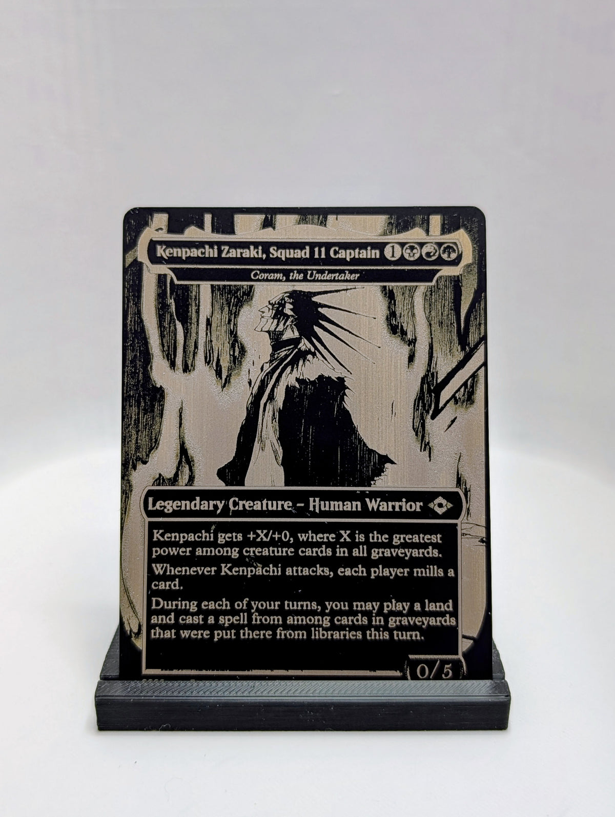 Custom Metal MTG Card. Matte Black Finish